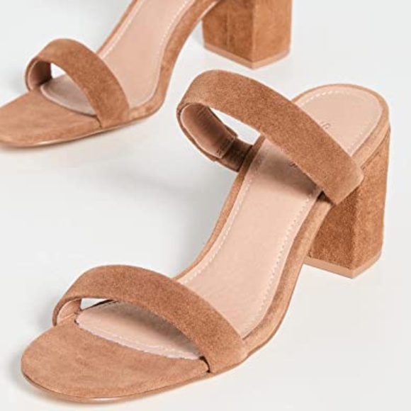 Soludos Ines Walnut Tan Suede Leather Heels Slip On Block Heel Strap Sandals 9.5 - Picture 7 of 16